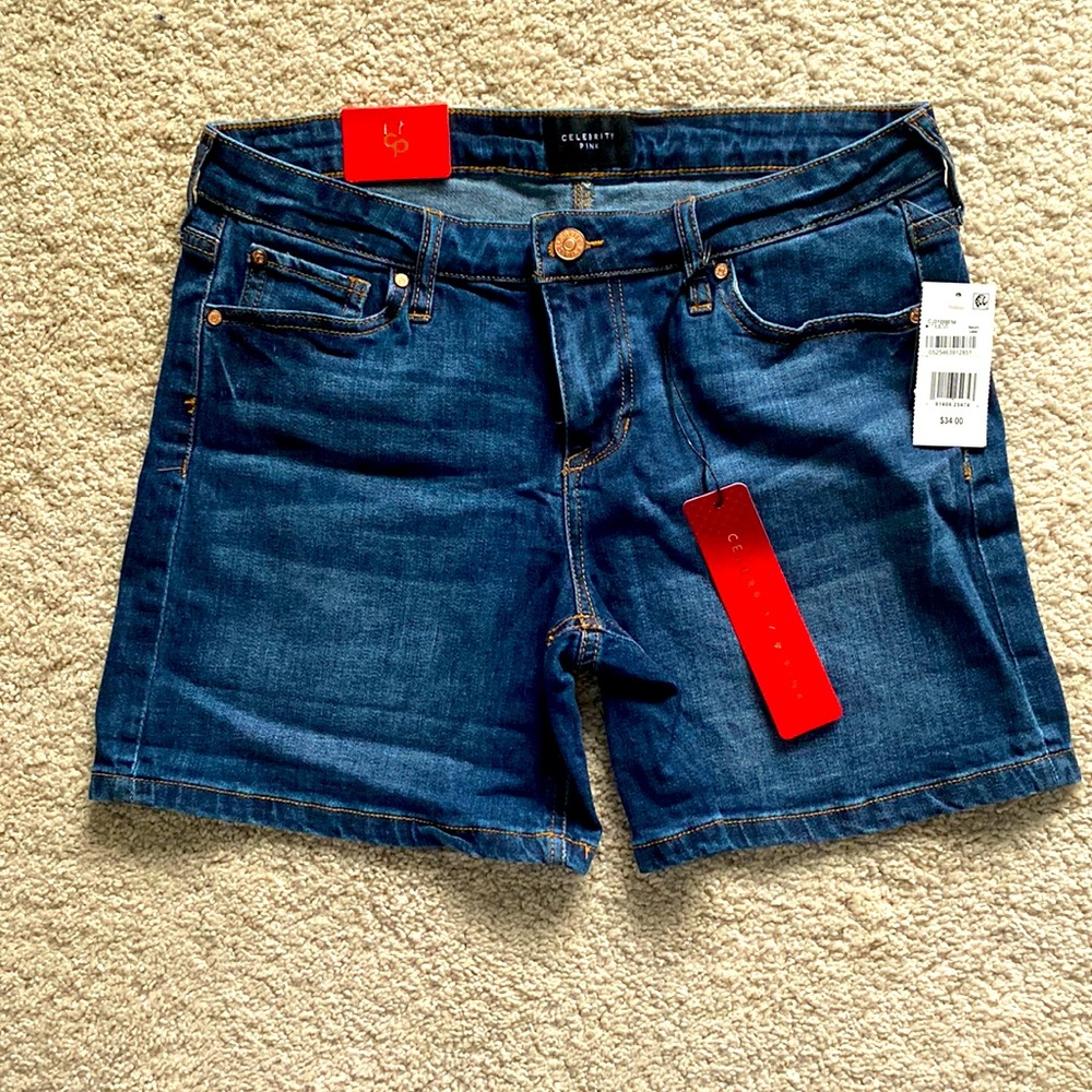 Celebrity pink jean shorts
